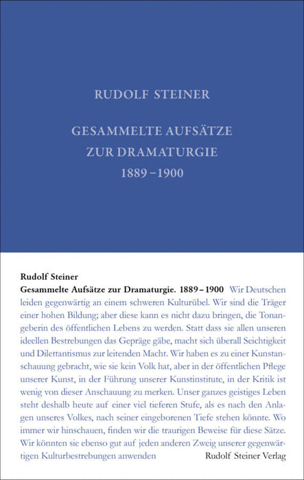 GA 29 Gesammelte Aufsätze zur Dramaturgie 1889-1900