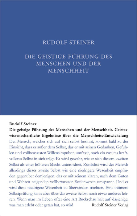 GA 15 Die geistige Führung des Menschen und der Menschheit