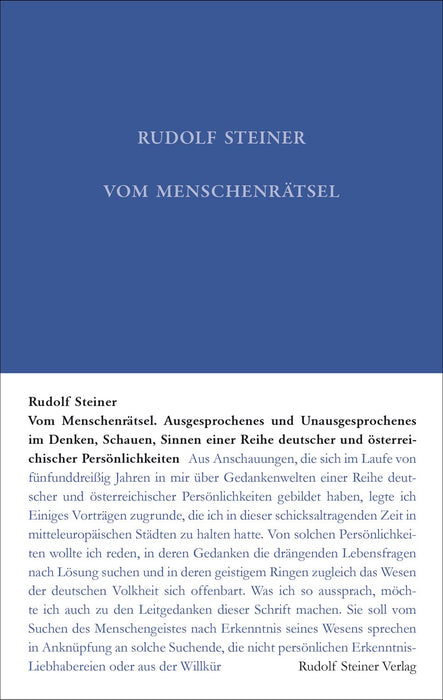 GA 20 Vom Menschenrätsel