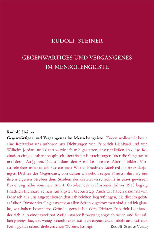 GA 167: Gegenwärtiges und Vergangenes im Menschengeiste