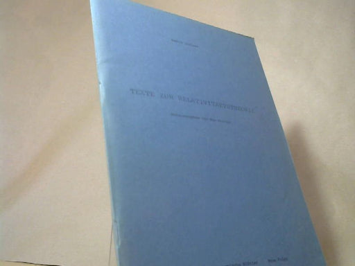 Rudolf Steiner: Texte zur Relativitätstheorie