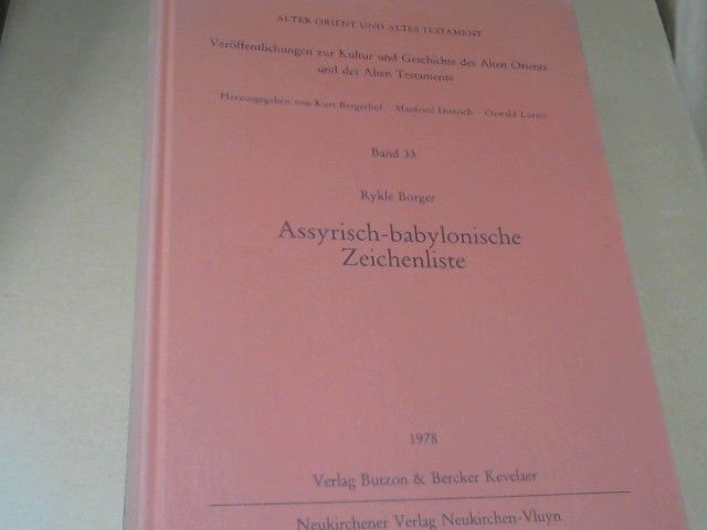 Rykle Borger: Assyrisch-babylonische Zeichenliste