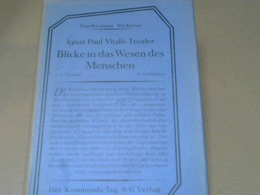 Hans Erhard Lauer: Blicke in das Wesen des Menschen. Herausgegeben und eingeleitet