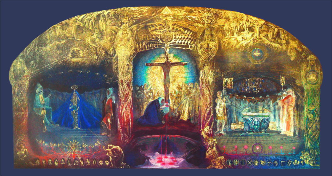 Triptychon "Gral" Wandbild