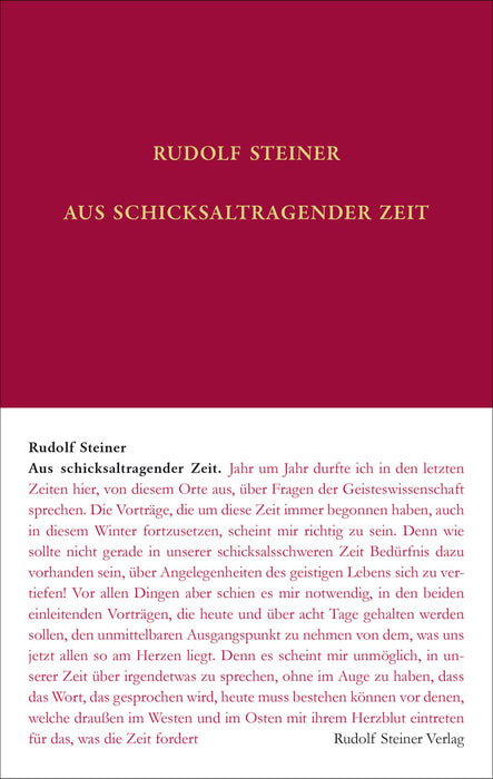 Aus schicksaltragender Zeit
