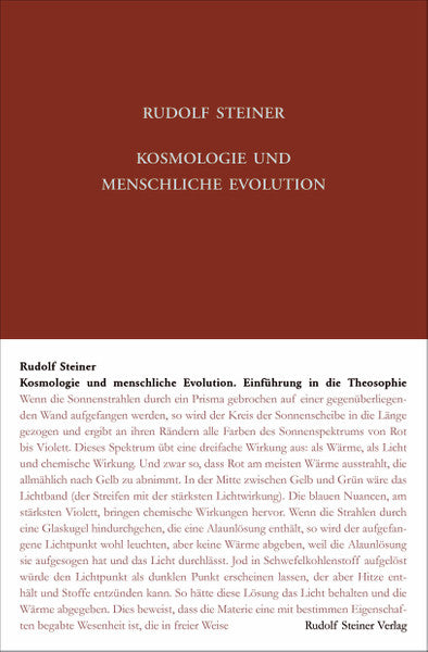 Kosmologie und menschliche Evolution. Farbenlehre.