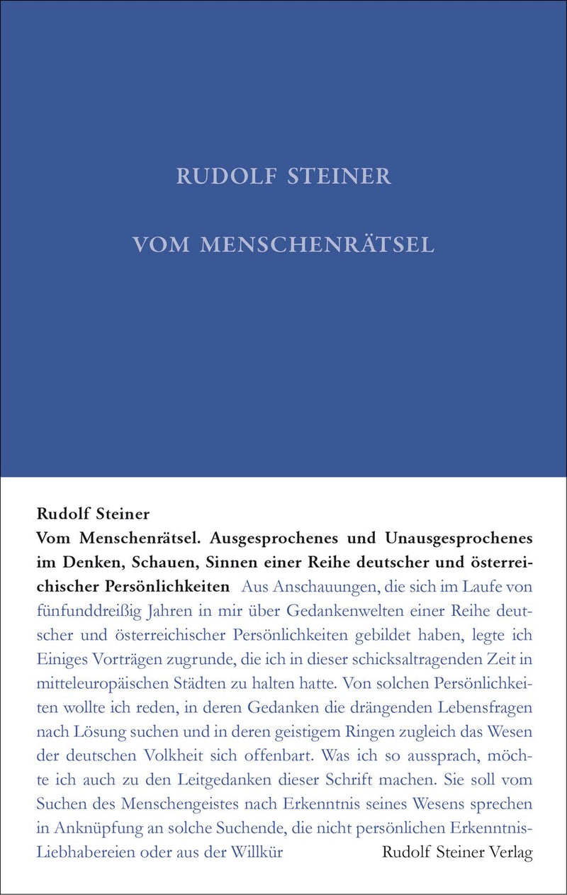 GA 20 Vom Menschenrätsel