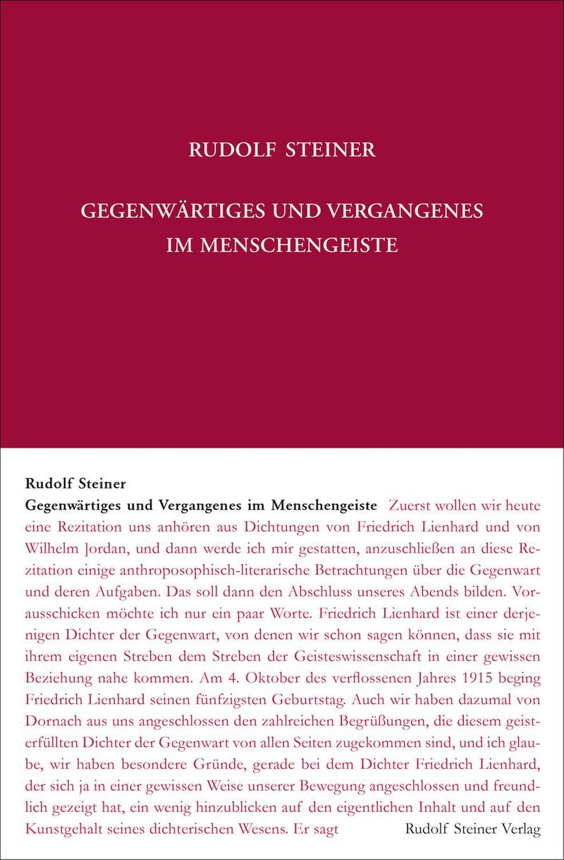 GA 167: Gegenwärtiges und Vergangenes im Menschengeiste