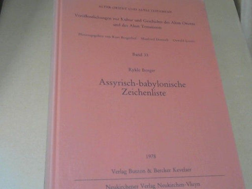 Rykle Borger: Assyrisch-babylonische Zeichenliste