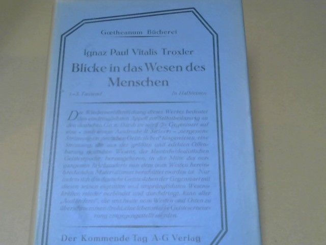 Hans Erhard Lauer: Blicke in das Wesen des Menschen. Herausgegeben und eingeleitet