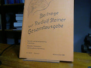 Rudolf Steiner: Beiträge zur R. Steiner Gesamtausgabe