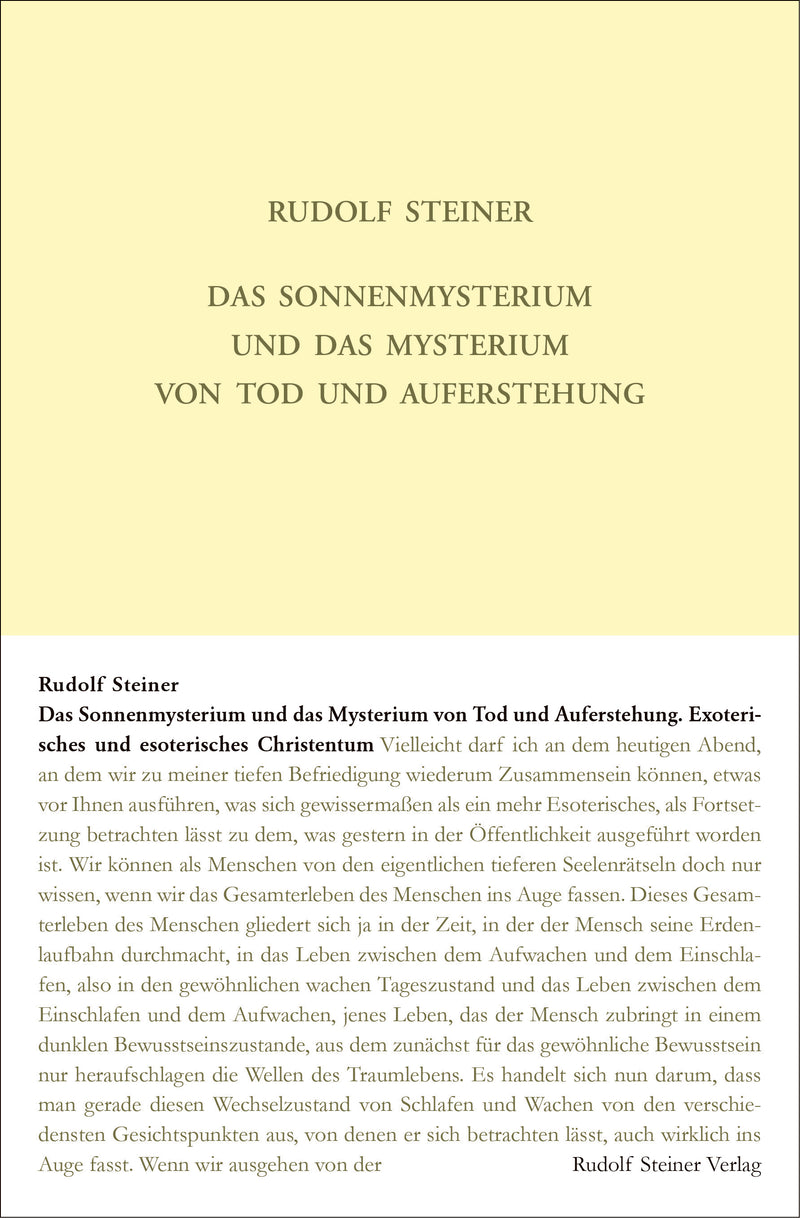 Das Sonnenmysterium und das Mysterium von Tod und Auferstehung