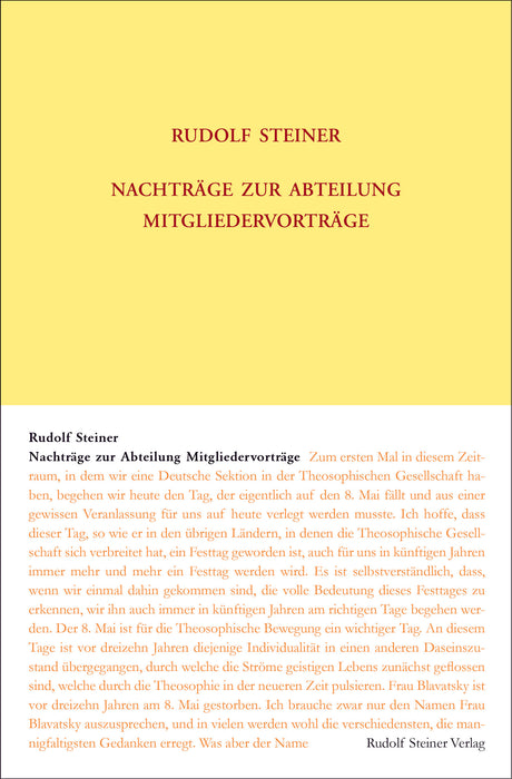 Nachträge zur Abteilung Mitgliedervorträge