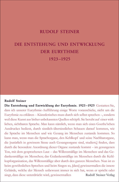 Die Entstehung und Entwicklung der Eurythmie 1922-1924