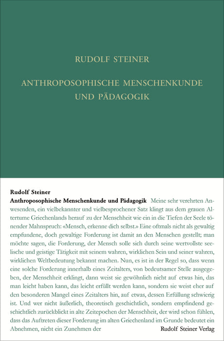 Anthroposophische Menschenkunde und Pädagogik