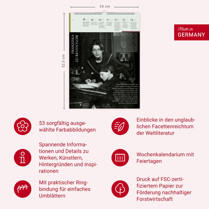 Der Literatur Kalender Wochenkalender 2026