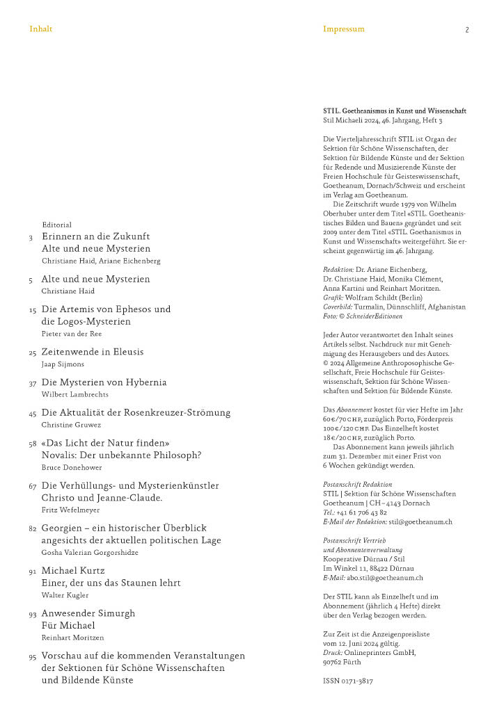 Zeitschrift STIL: Erinnern an die Zukunft