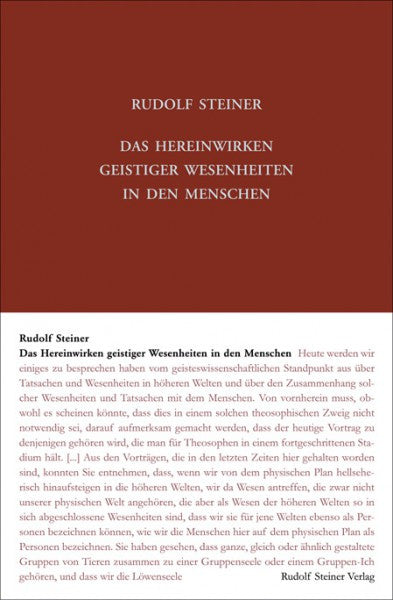 GA 102 Das Hereinwirken geistiger Wesenheiten in den Menschen