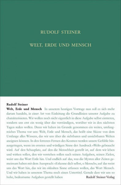 GA 105 Welt, Erde und Mensch, deren Wesen und Entwickelung sowie ihre Spiegelung in dem Zusammenhang zwischen ägyptischem Mythos und gegenwärtiger Kultur