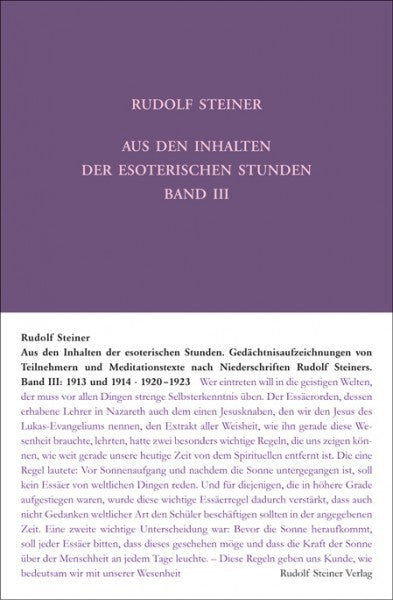 GA 266/3 Aus den Inhalten der esoterischen Stunden