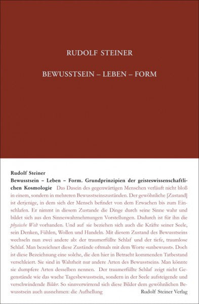 GA 89 Bewusstsein – Leben – Form: Grundprinzipien der geisteswissenschaftlichen Kosmologie